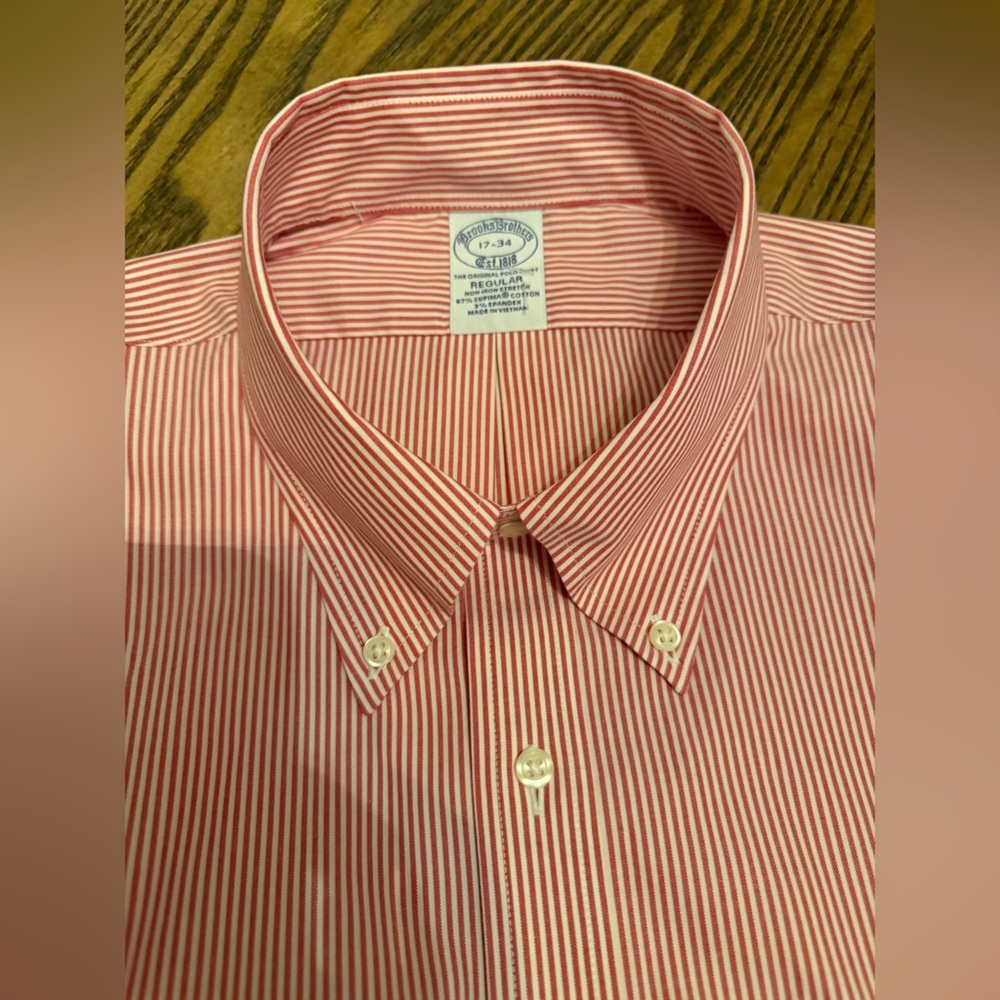 Brooks Brothers Pink Striped Button Down Shirt - Picture 2 of 5